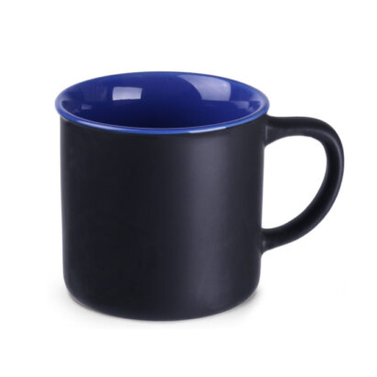 Zwart-blauwe keramieken mok Loft Supreme 31 cl. in frontaal aanzicht met glad oppervlak en rechte vorm.