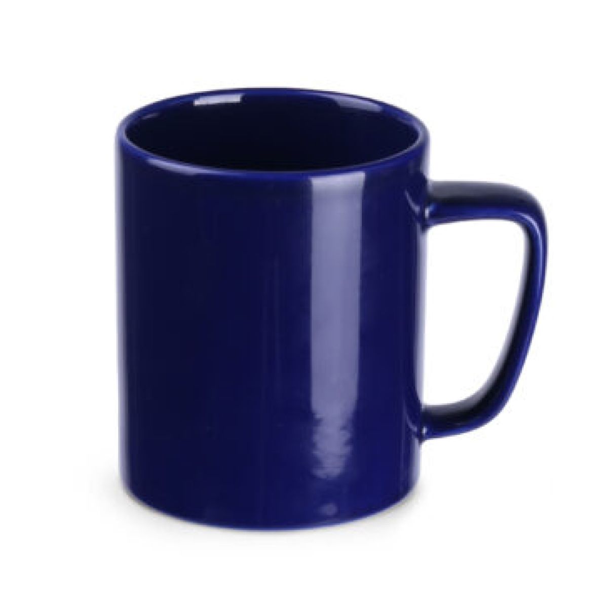 Donkerblauwe mok Tommy Classic van 31 cl in vooraanzicht, met rechte wand en klassiek keramisch ontwerp.