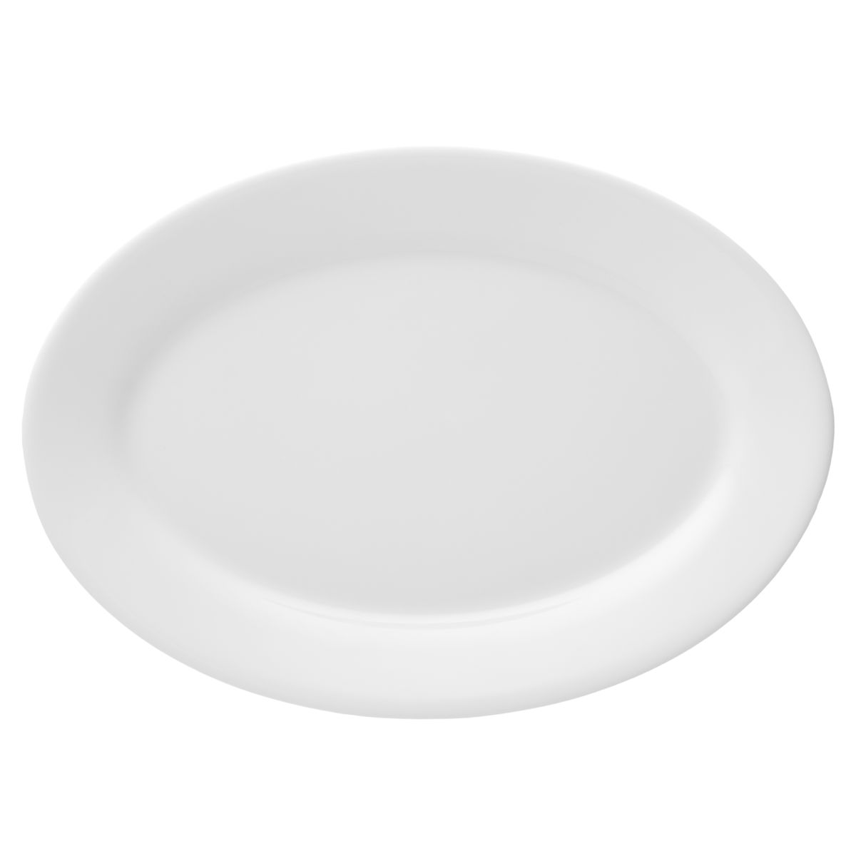 Vooraanzicht van witte schaal Princip van 36 cm in porselein.