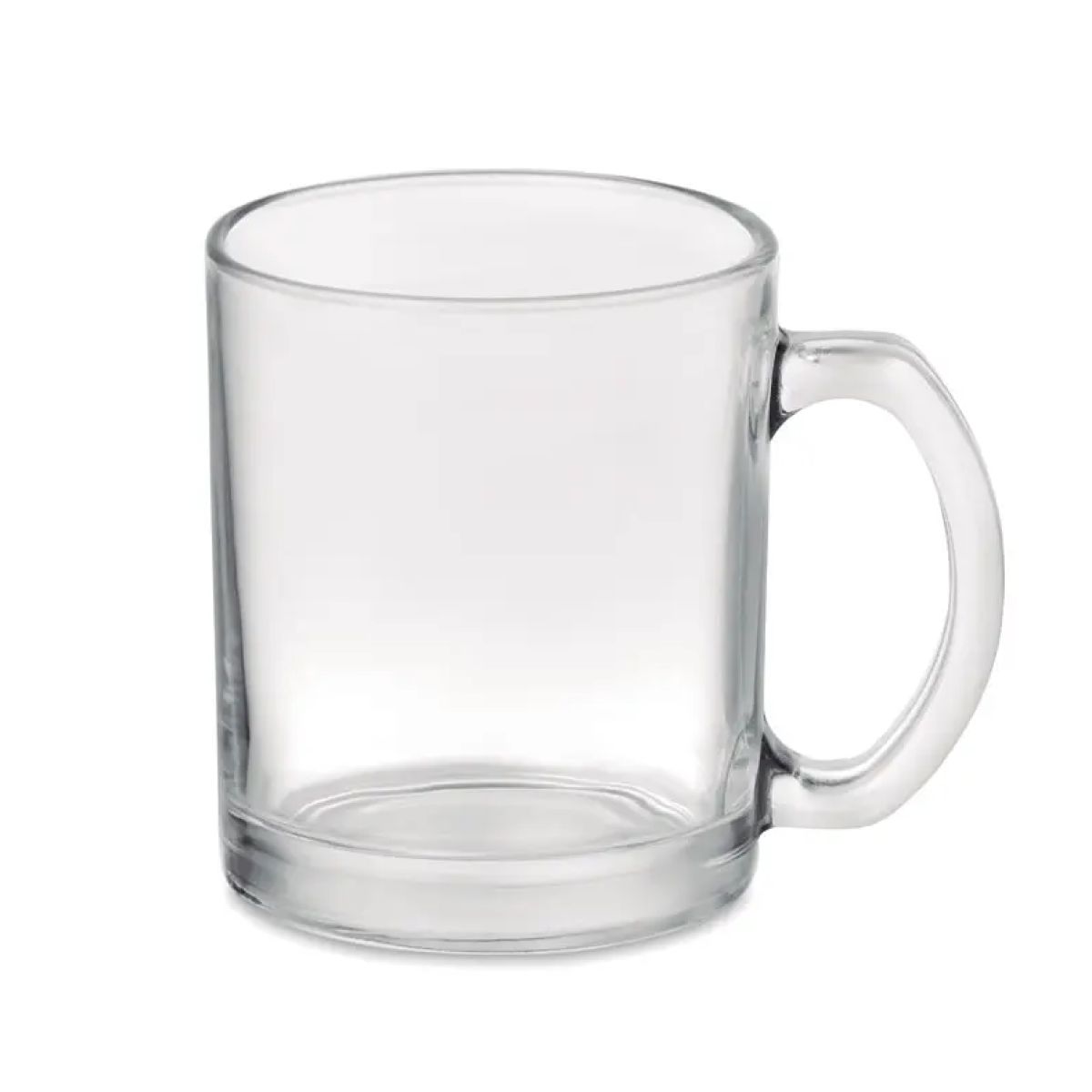 Vooraanzicht van de Sublimok Kitty glas 30 cl. gemaakt van glas met rechte vorm en glad oppervlak.