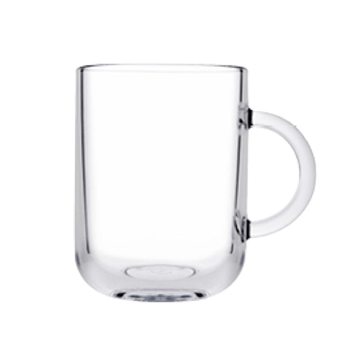 Theeglas Iconic 33 cl. van transparant glas, recht van voren in beeld met cilindrische vorm.