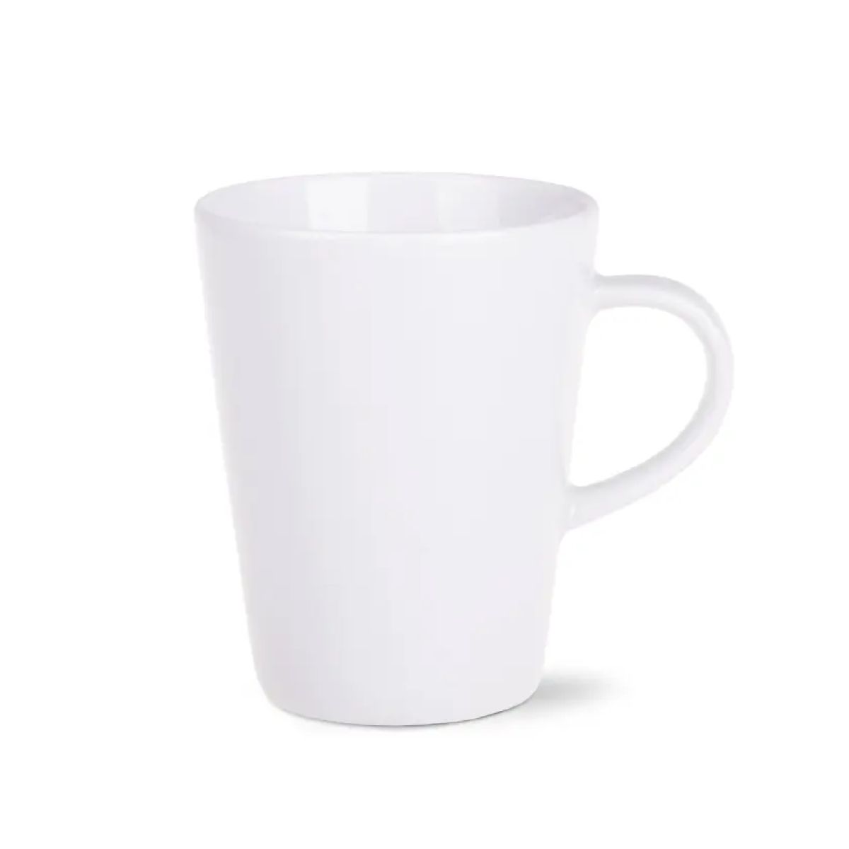 Vooraanzicht van witte Victor mok 24 cl. van porselein met glad oppervlak en eenvoudige cilindervorm.