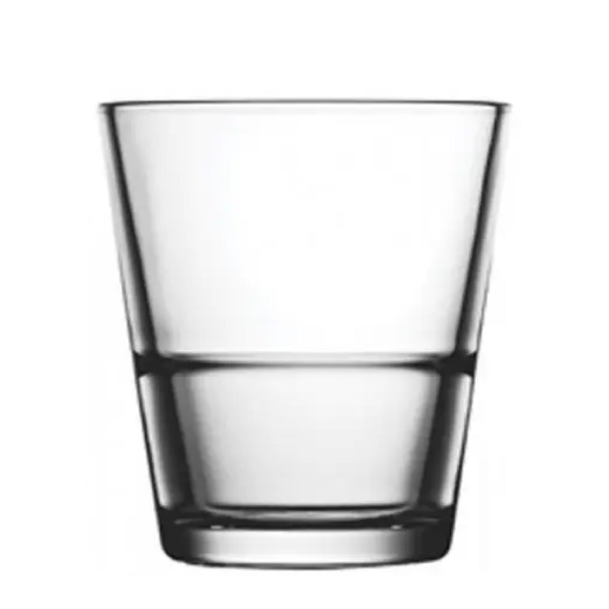 Vooraanzicht van whisky stapelglas Grande S 41 cl. van helder glas met stevige, stapelbare vorm.