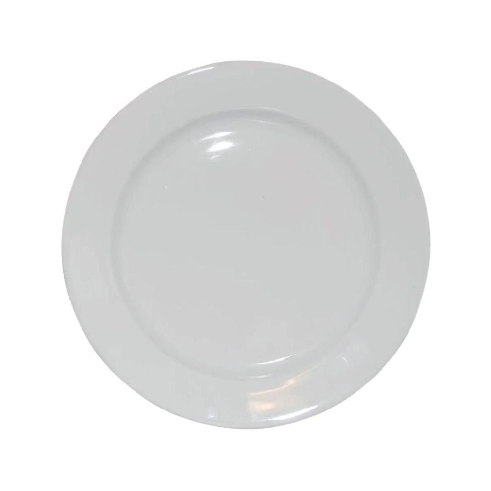 Bord brede rand wit 21 cm.