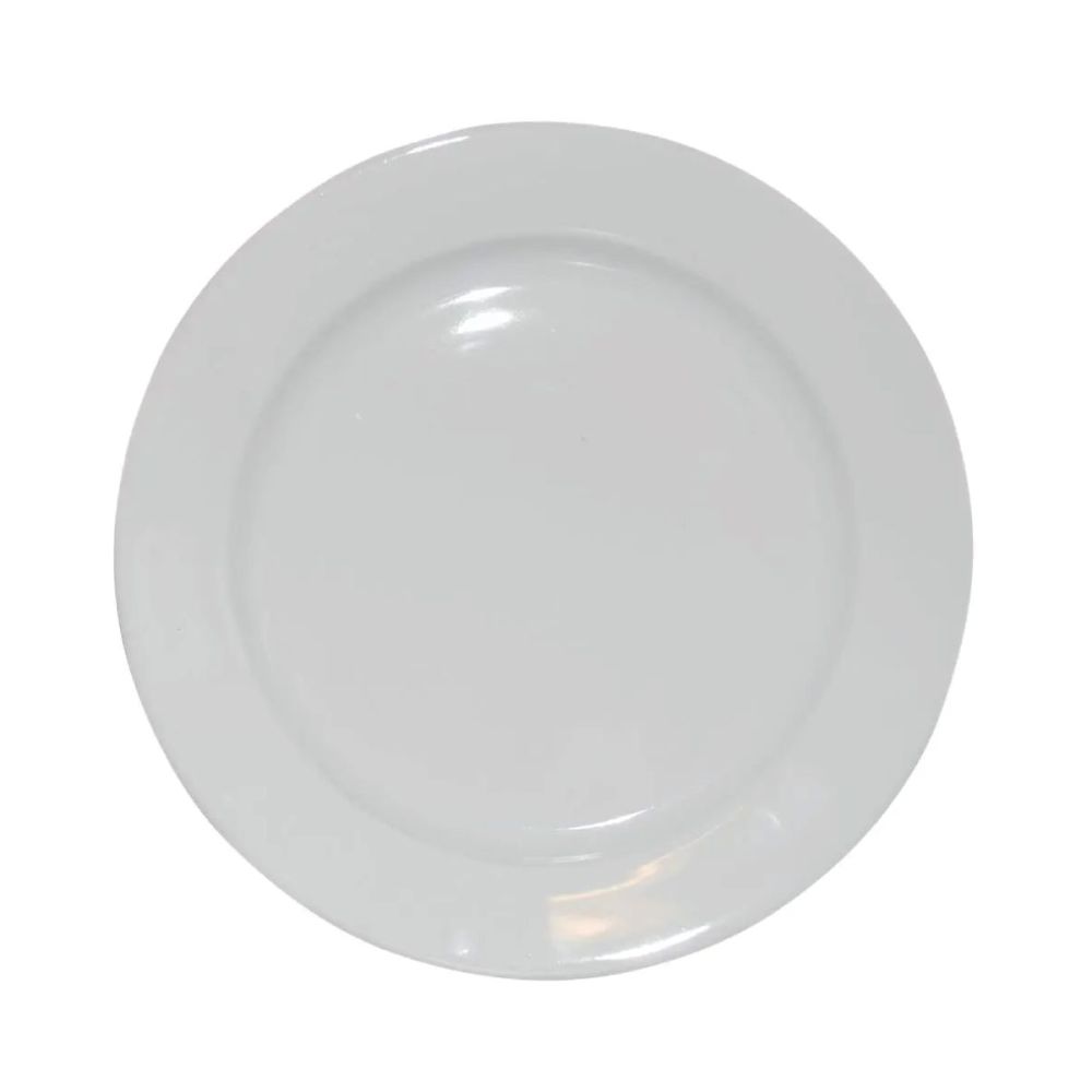 Bord brede rand wit 24 cm.