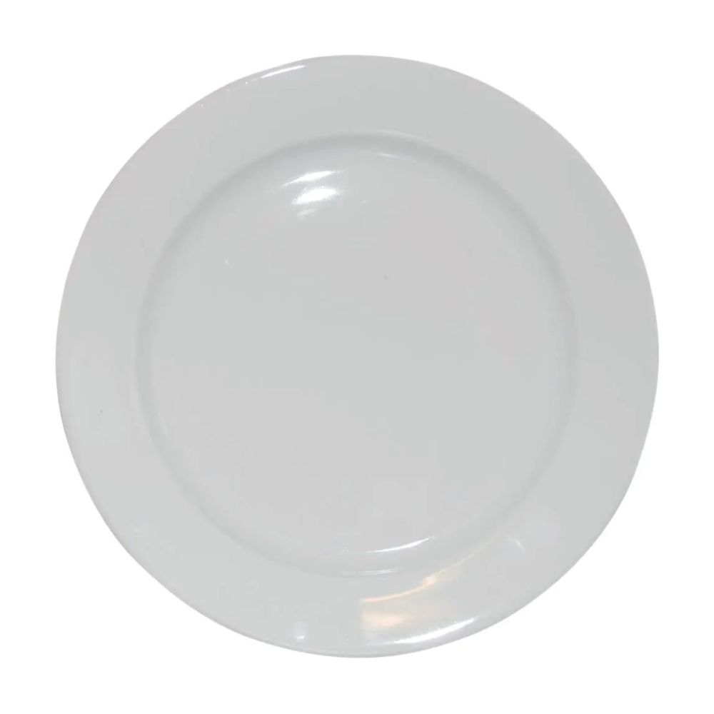 Bord brede rand wit 26,5 cm.