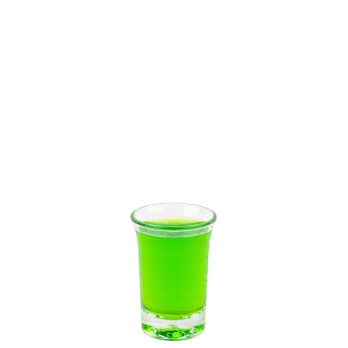 dit transparant Kunststof HotShot glas van 2.5 cl is geschikt voor zowel bedrukken als graveren