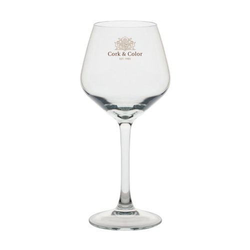 Arome wijnglas 35 cl met meerkleurig CorkColor-logo op de voorzijde van het glas.