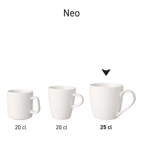 Witte Budgetline Neo beker 25 cl. gepresenteerd in serie met andere varianten.