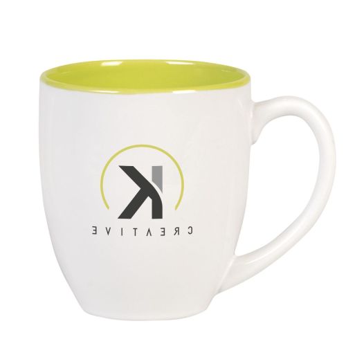 Big Drink mok 45 cl. van wit-groen porselein in vooraanzicht met creatieve Kcreative opdruk in centraal ontwerp.