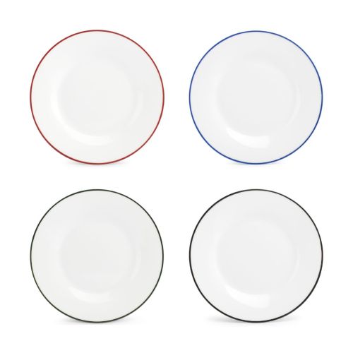 Overzicht van Basic borden met verschillende randen van 24 cm porselein in een overzicht.