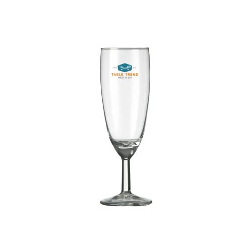 Champagneflute Gilde16 cl. met meerkleurig TableTrend-logo bedrukt op de voorzijde.