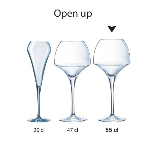 Overzicht van meerdere Chef & Sommelier Open Up glazen in serie.