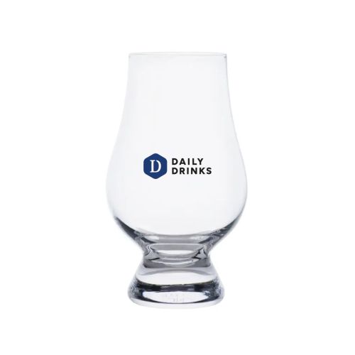 Glencairn whiskyglas 20 cl met meerkleurig DailyDrinks-logo op het vooraanzicht.