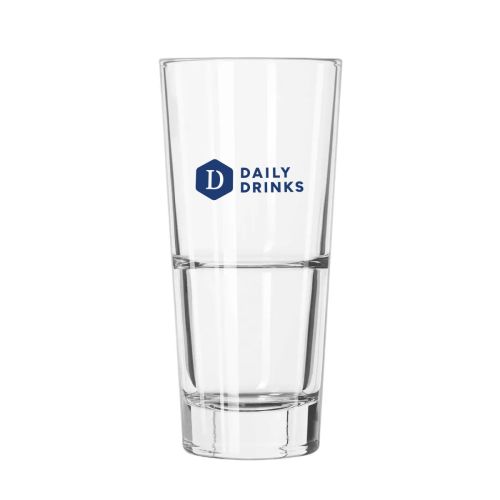 Longdrinkglas Libbey Endeavor 35 cl. van glas met blauw DailyDrinks-logo in één kleur op het vooraanzicht.