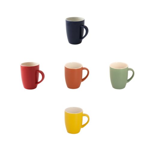 Overzicht van Robusta mok 18 cl porselein in verschillende kleurvarianten.
