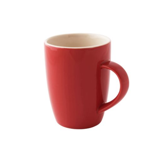 Robusta mok 18 cl. porselein in vooraanzicht, glad blauw oppervlak en rechte cilindervorm.