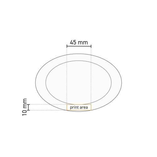 Technische werktekening met drukgebied voor schaal Princip 24 cm porselein.