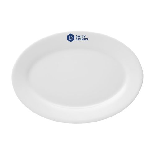 Princip schaal 24 cm porselein met blauw DailyDrinks-logo in vooraanzicht.