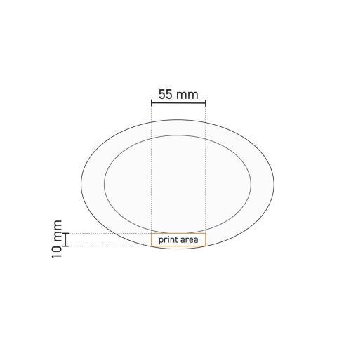 Technische werktekening met drukgebied voor schaal Princip 32 cm porselein.