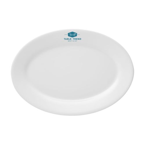 Princip schaal 32 cm porselein met blauw TableTrend-logo in vooraanzicht.