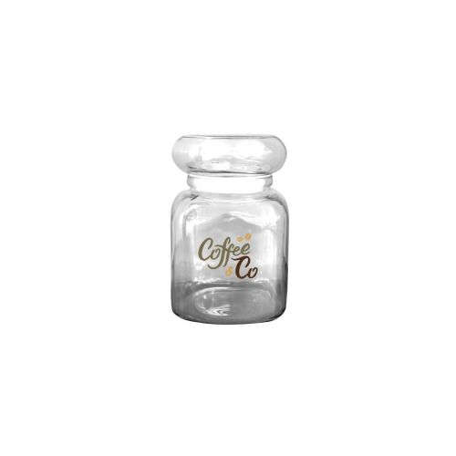 Vooraanzicht van snoeppot Classic 395 ml met gegraveerd TableTrend-logo, subtiel in het glas verwerkt.