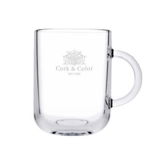 Theeglas Iconic 33 cl. met fijn gegraveerd TableTrend-logo gecentreerd op de voorzijde.