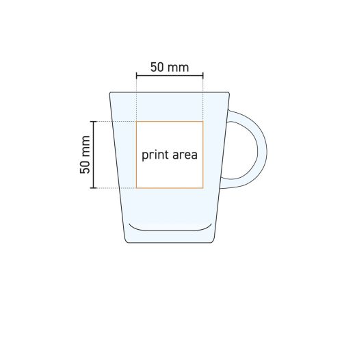 Technische werktekening markeert het drukgebied op het glasoppervlak van Tribeca 29 cl.