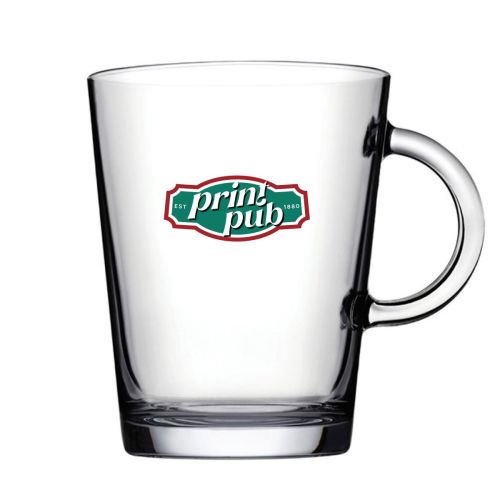 Transparant Tribeca glas 40 cl. voorzien van meerkleurig PrintPub-logo op de voorzijde.