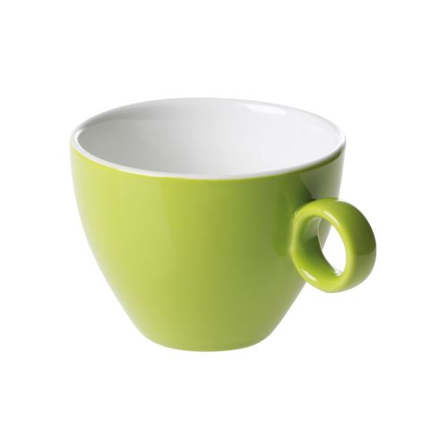 Groen-witte Bart Cappuccino kop 23 cl in porselein, vooraanzicht met licht toelopende vorm en glad oppervlak.