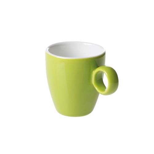 Bart Espresso kop 6,5 cl in groen-wit porselein met compacte vorm en licht gebogen oor.