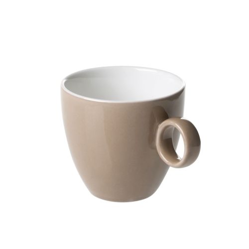 Bruin-witte Bart Koffie kop 17 cl in porselein, vooraanzicht met klassieke ronde vorm en gladde afwerking.