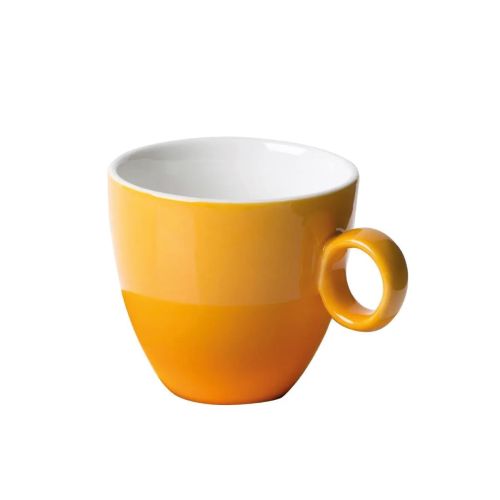 Oranje-witte Bart Koffie kop 17 cl in porselein, vooraanzicht met klassieke ronde vorm en gladde afwerking.