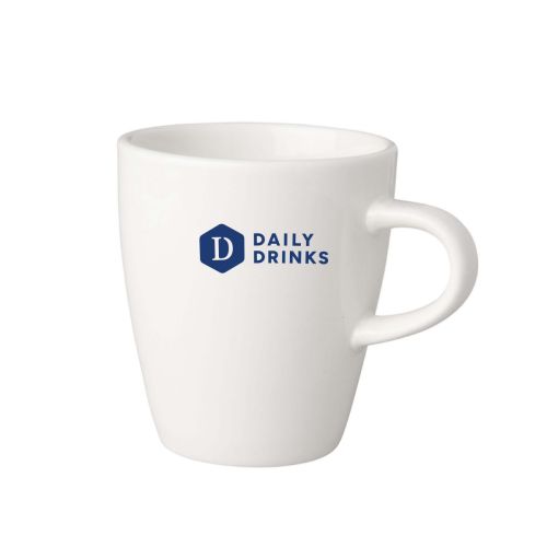 Witte Budgetline Neo beker 20 cl. bedrukt met enkelkleurig logo van DailyDrinks op het midden.