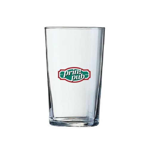 Bier Proefglaasje Conique 20 cl. glas met meerkleurig PrintPub-logo op de voorzijde.