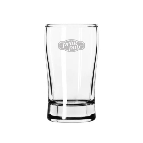 Vooraanzicht van Bier Proefglaasje Esquire 15 cl. met gegraveerd PrintPub-logo op het glas.
