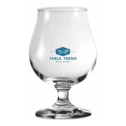 Breughel bierglas 48 cl. met éénkleurig TableTrend-logo op de voorzijde, gecentreerd op het glasoppervlak.