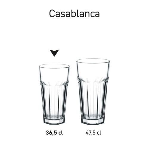 Seriebeeld van meerdere Casablanca bierglazen naast elkaar gepresenteerd ter vergelijking.