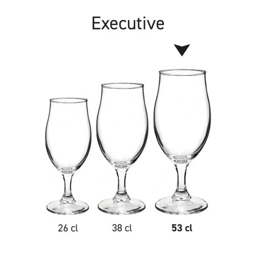 Serieafbeelding met meerdere Executive bierglazen als visueel overzicht.