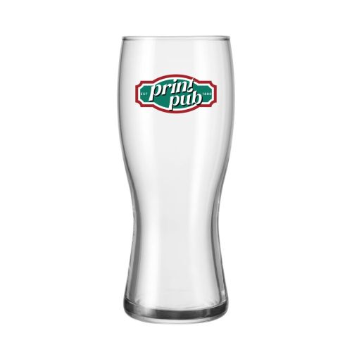 Vooraanzicht van Bierglas Koblenz 30 cl. voorzien van meerkleurig PrintPub logo.