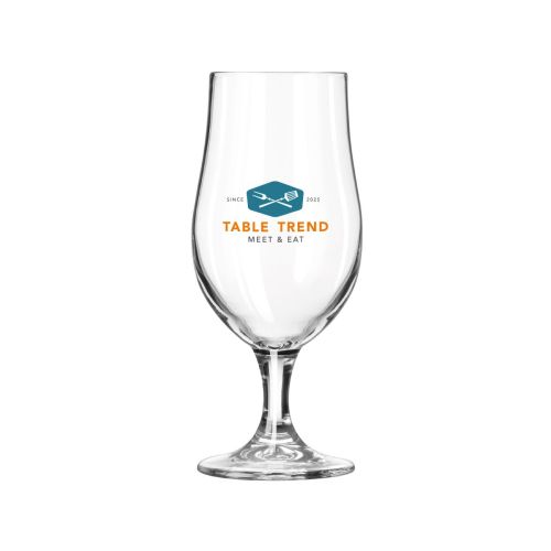 Bierglas Munich 38 cl. bedrukt met TableTrend-logo in 3 kleuren.