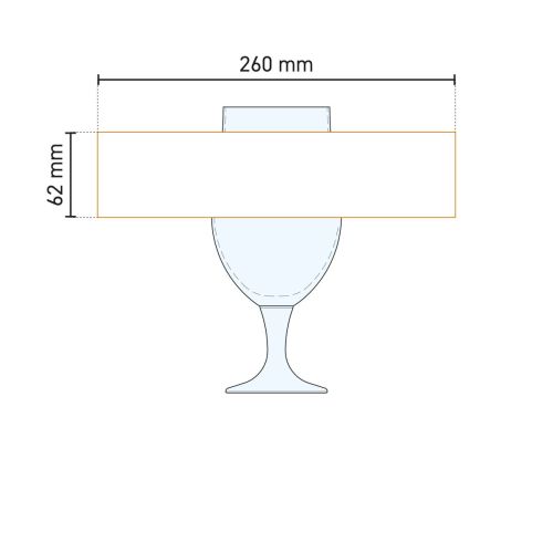 Technische werktekening met aanduiding voor personalisatie op Munich 63 cl. glas.
