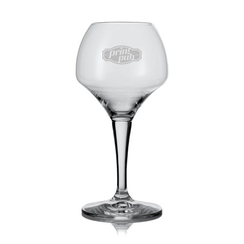 Bierglas Norbert 65 cl. met gegraveerd PrintPub-logo op het glasoppervlak aan de voorzijde.