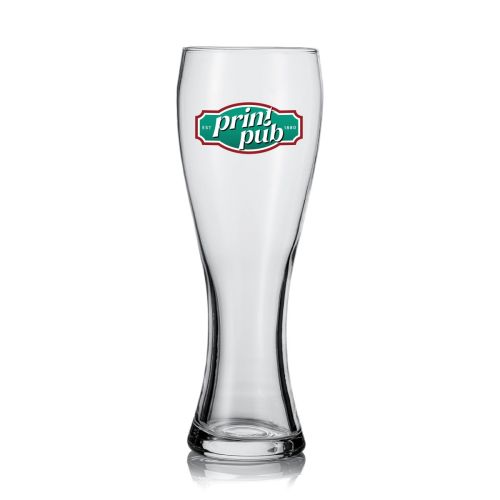 Voorzijde van het Pantheon bierglas 30 cl. TAPMAAT met full-colour PrintPub-logo in het midden.