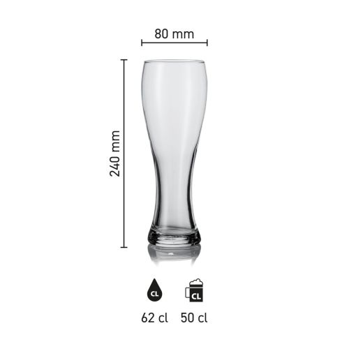 Grafische illustratie van het bierglas Pantheon 50 cl. TAPMAAT met hoogte- en diametervermelding.