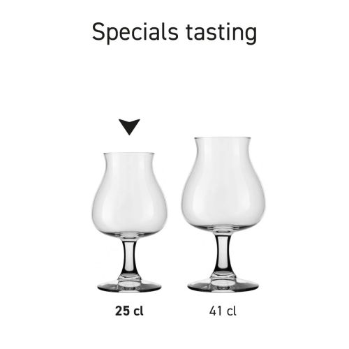Overzicht van de Specials Tasting bierglazen 25 cl. als serie.