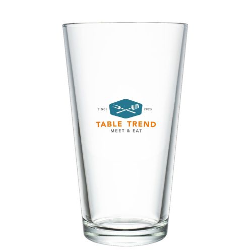 Vaasje van 47 cl. met meerkleurig TableTrend-logo op de voorzijde, strak bedrukt.