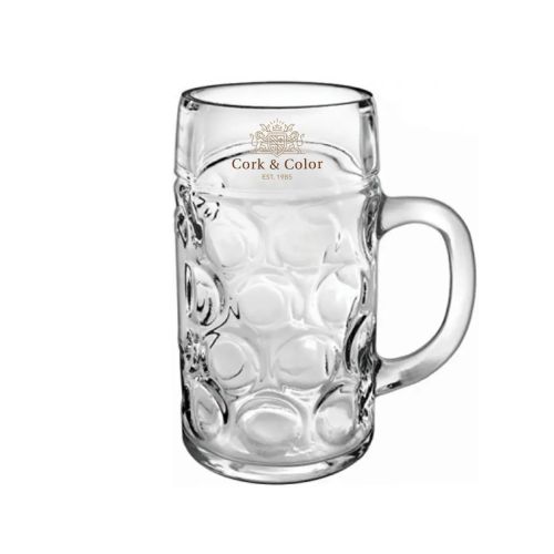 Don bierpul 50 cl met meerkleurig CorkColor-logo op de voorzijde van het glas.