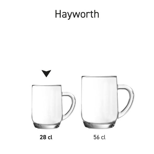 Serieoverzicht van meerdere Hayworth bierpullen van 28 cl. en 56 cl. gepresenteerd als complete reeks.