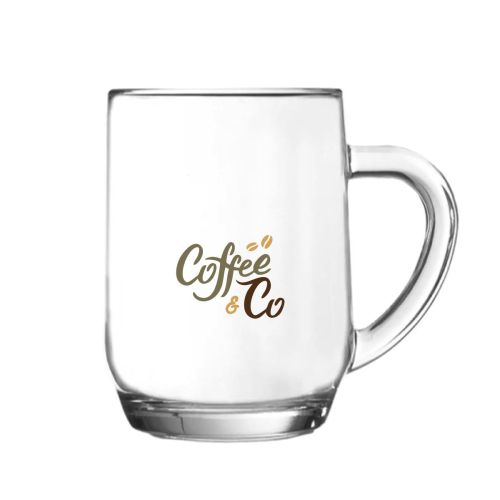 Meerkleurig CoffeeCo-logo op de Hayworth bierpul 56 cl., bedrukt op glas.